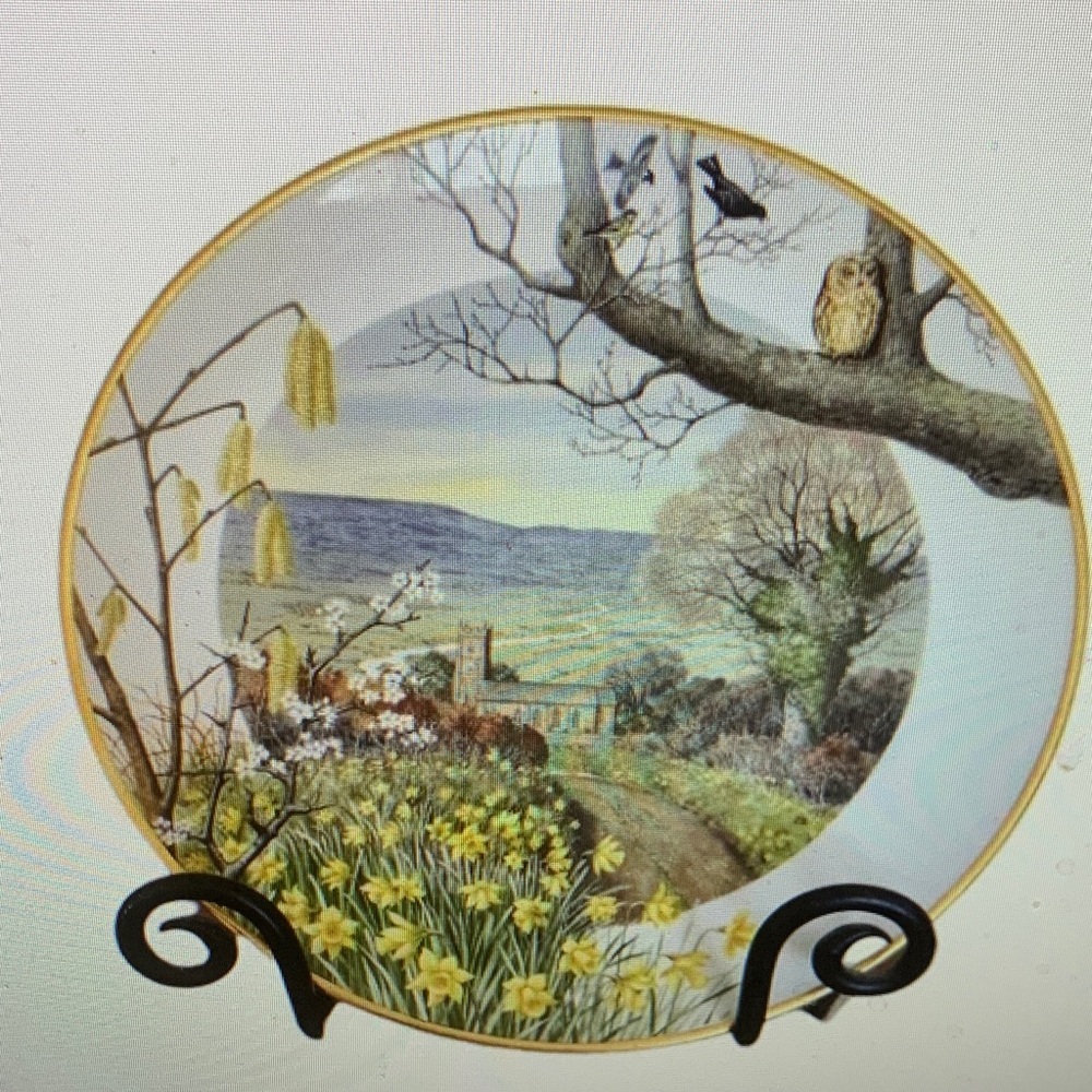 1979 A Country Lane Church In March Vintage Plate By Peter Banett